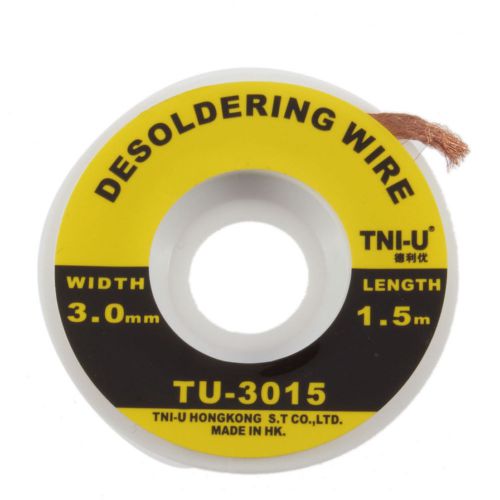 Security 5 ft. 3 mm Desoldering Braid Solder Remover Wick TNI-U TU - 3015new SU