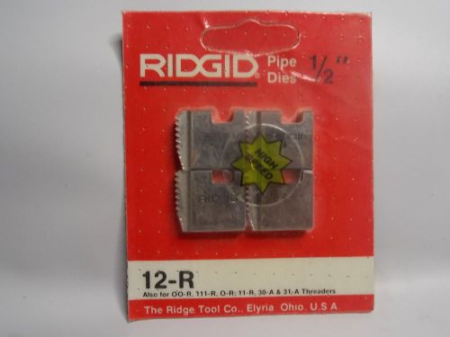 RIDGID 1/2&#034; NPT 12-R PIPE THREADING DIES HS O-R 11-R 111-R 30-A 31-A 00-R 37870