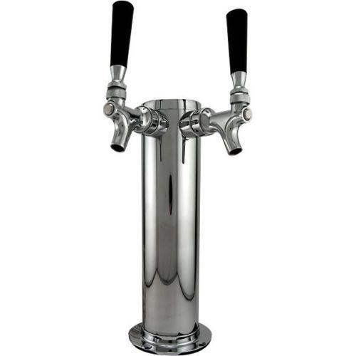 Double Tap 3&#034; Chrome Draft Beer Tower for Home or Bar