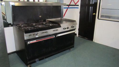 Used commercial six burner Garland range with griddle