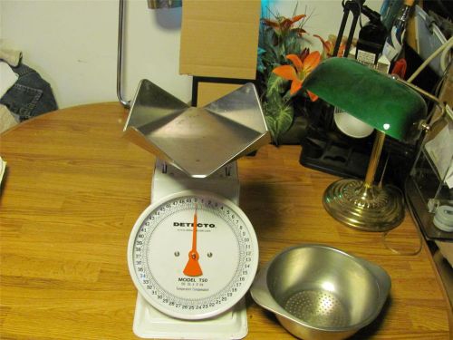 COMMERCIAL DETECTO FOOD PORTION SCALE MODEL#T50-50 LB X 2 OZ+BOWL -VGUC