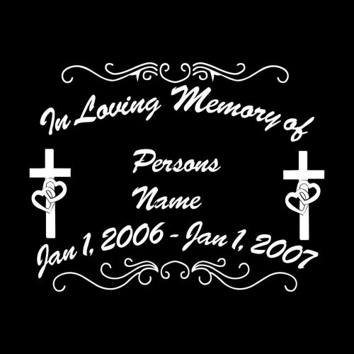 Lrg in memory of car vinyl window bumper decal sticker cross 1 for sale