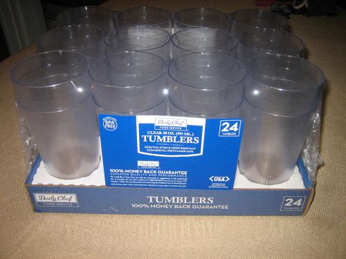 20 oz RESTAURANT CLEAR HARD PLASTIC TUMBLERS ( 16 ct. ) MADE IN USA