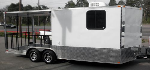 Concession Trailer 8.5&#039;x20&#039; White - BBQ Smoker Food Vending