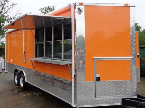 Concession Trailer 8.5&#039;x24&#039; Orange - Vending BBQ Catering Event