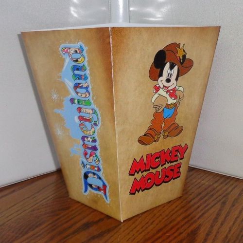 DISNEYLAND POPCORN BOX. # 1 MICKEY MOUSE, DONALD DUCK. FRONTIER LAND...FREE SHIP