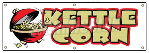 72&#034; KETTLE CORN BANNER SIGN carmel popcorn signs popped fresh hot buttered