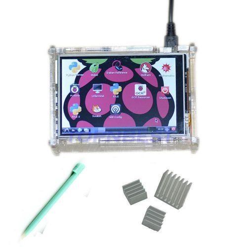 3.5 &#034;Touch Screen Display Monitor LCD screen + Case Heatsink Raspberry Pi B B +