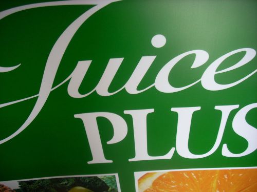 Retractable Display Stand  printed &#034;Juice Plus&#034; USED