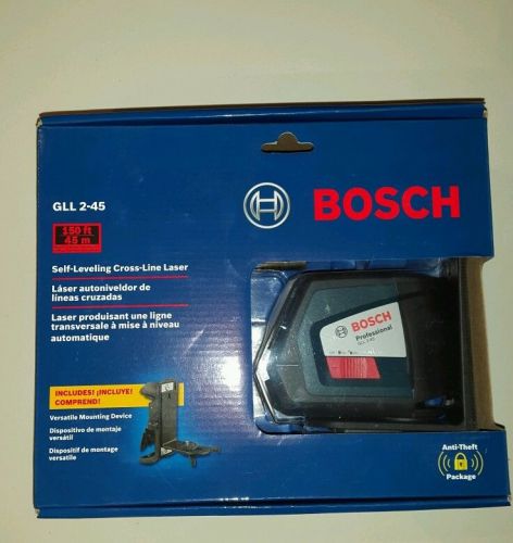 New Bosch GLL 2-45 Self-Leveling Alignment Laser With Cross Line