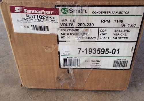 A.o. smith condenser fan motor mot 10293 1.5 hp 230v for sale
