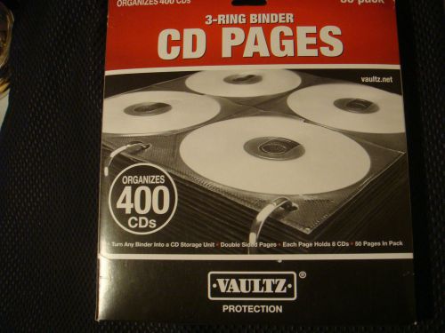 Vaultz Two-Sided CD Refill Pages for Three-Ring Binder, 50/Pack - IDEVZ01415