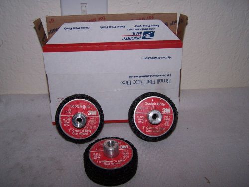 3M 3&#034; Scotch Brite Clean N Strip Cup Wheels Auto Body Automotive