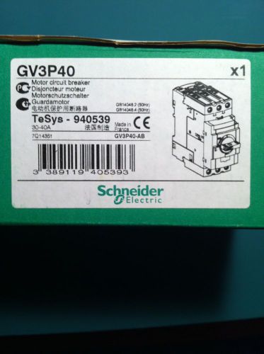 Schneider Electric Motor Circuit Breaker GV3P40 30-40A new in box