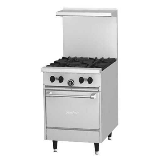 Garland USRange X24-4L, 24 inch 4 Burner SunFire Gas Range with Space Saver Oven