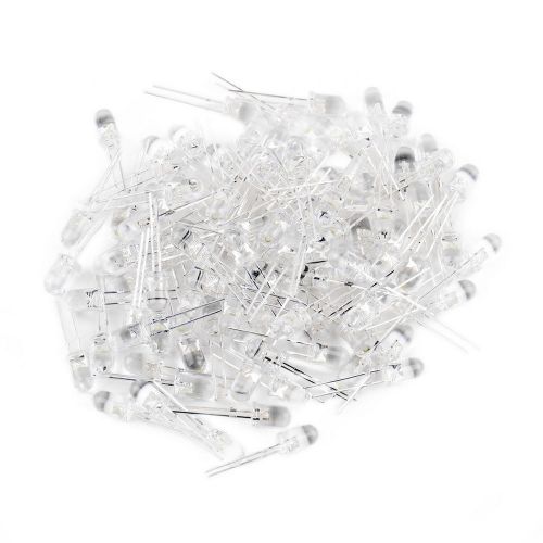 100Pcs 5mm White Ultra-Bright LED Light Lamp Emitting Diodes 15000MCD MG