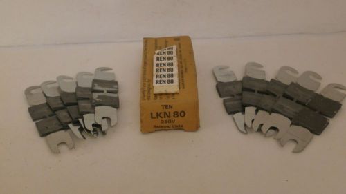 BUSSMAN SUPER-LAG RENEWAL LINKS *PACK OF10* 250VOLTS  LKN80 *NEW SURPLUS IN BOX*