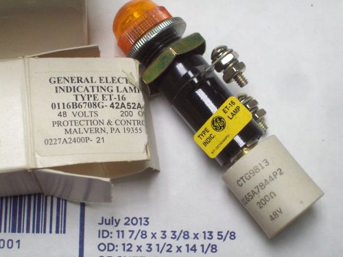 GE ET-16 0116B6708G-42A52A INDICATING LAMP 48 VOLT AMBER