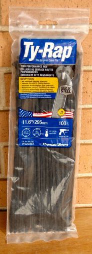 200 Thomas &amp; Betts Ty Rap TY5253MX 11.6&#034; 50lb UV Black Nylon Cable Tie NEW