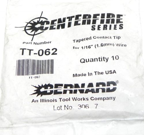 New centerfire series tt-062 tapered contact tip for 1/16&#039;&#039; wire qty: 10 for sale