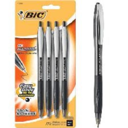 BIC Atlantis Retractable Ball Point Pens Black 4 Count