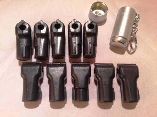 SET OF 10 PLASTIC 6MM STOP LOCKS AND 1 DETACHER KEY BLACK RETAIL ANTI SWEEP NEW