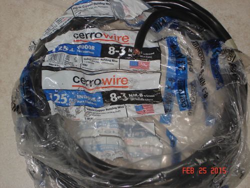 8/3 W/GRND CERRO ROMEX INDOOR ELECTRICAL WIRE 25 FEET