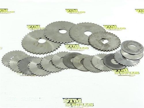 LOT OF 18 HSS SLITTING &amp; SLOTTING SAWS 2-5/8&#034; TO 5&#034; WITH 1&#034; BORE POLAND THURSTON