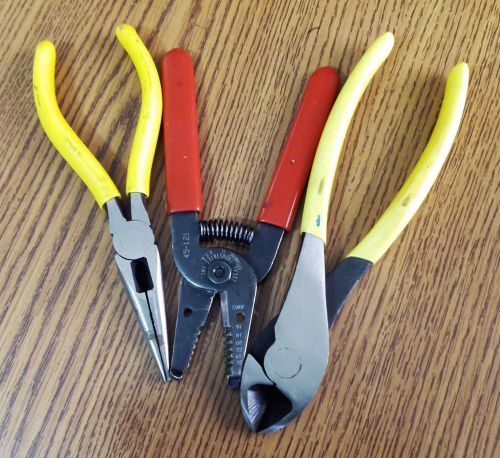 Ideal &amp; Jensen Needlenose, Streeper, diag. cutting plier set USA