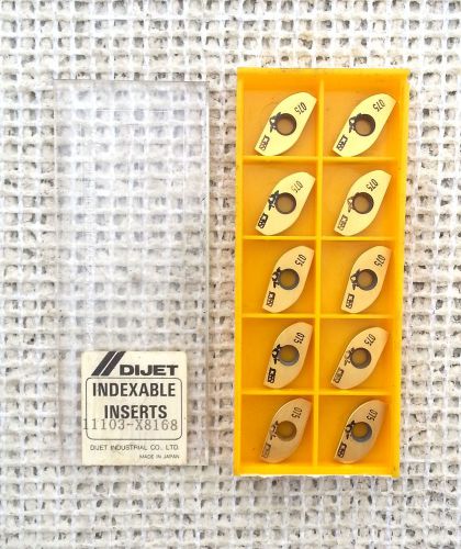 10- DIJET carbide inserts JCB2075LT, 11103-X8168 Grade JC3552   **NEW**