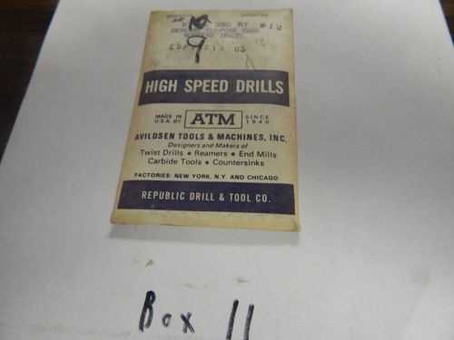 &#034;ATM&#034; Twist Drill Bits, #12 Size, lot of 9 pcs