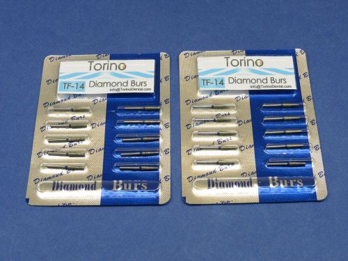 Dental Lab Diamond Burs Conical Trunk TF-14 FG Kit /2 Pack 20 Pcs TORINO Jewelry