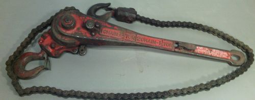 Duff-Norton Coffing Hoist 3/4 Ton / 1-1/2 Ton Roller Chain Come Along