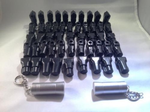 NEW SET 50 PLASTIC 6MM STOP LOCKS AND 2 MAGNETIC DETACHER KEYS BLACK HOOK RETAIL