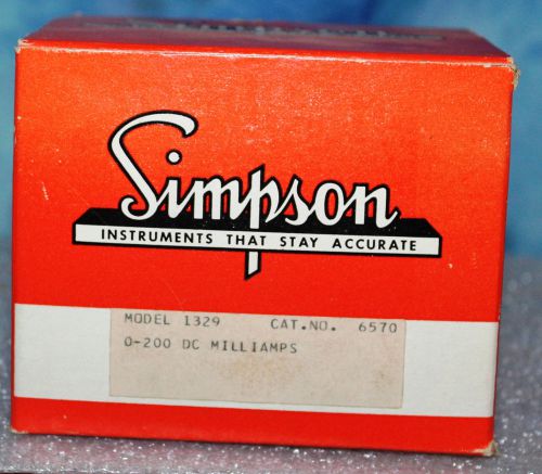 NEW IN BOX - Simpson 1329 Panel Meter, 0-200 DC Milliamps