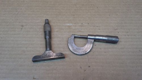 Millers falls no. 31 micrometer depth gauge &amp; l.s. starrett co. 203-c micrometer for sale