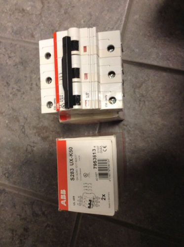 New abb  s283k ux-k50 50 amp 240 vac 3-pole circuit breaker ul489 10kaic for sale