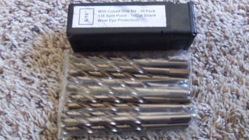 5/16&#034; cobalt drill bit - m35 high speed steel - 135 split point tip - 10 pk for sale