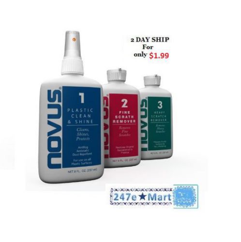 NEW!!! NOVUS 7100 Plastic Polish Kit - 8 oz. Removes Scratches, Glasses cleaner