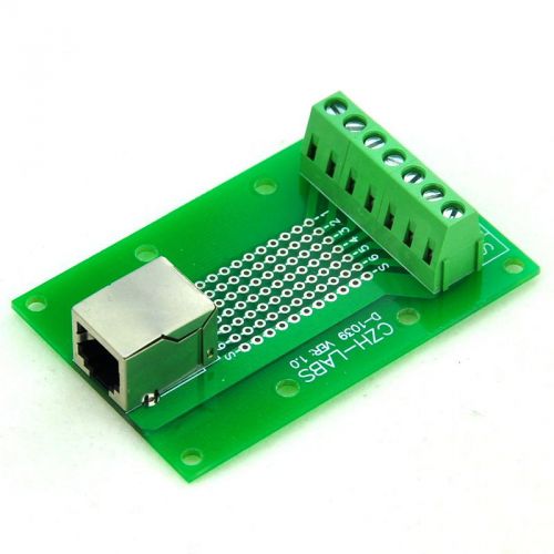 RJ11/RJ12 6P6C Right Angle Jack Breakout Board, Terminal Block Connector.