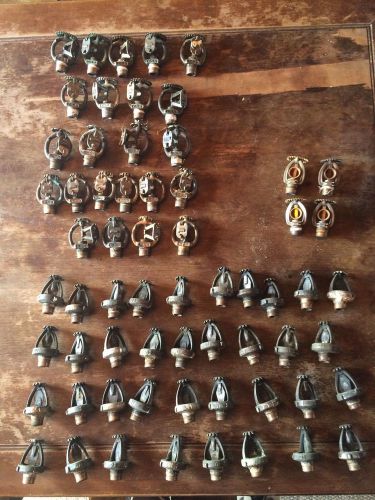 Lot of 63 Vintage Fire Sprinkler Heads  Grinnell 1921-22 C. S. B. 1950&#039;s 60&#039;s