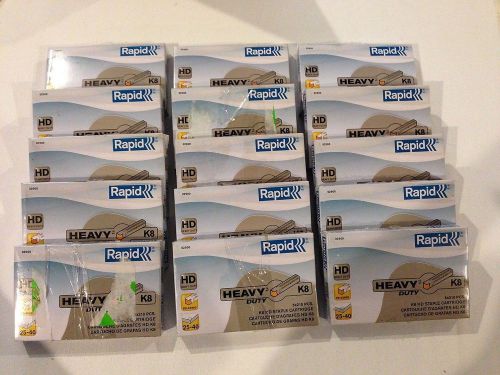 15  Boxes 75 Cartridges Rapid Heavy Duty K8 Staples OEM 02900 for Stapler# 02892