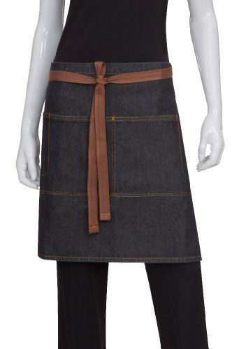 Chef Works AW048-BLK-0 Memphis Half Bistro Apron  Black