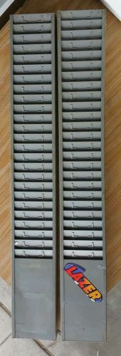 2  Time Card Holder Rack Heavy Duty Gray Metal 25 Card Slots