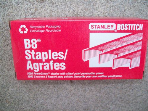 NEW! Stanley Bostitch B8 1/4&#034; Staples #STCRP2115 LOT of 8 (5000 per Box)