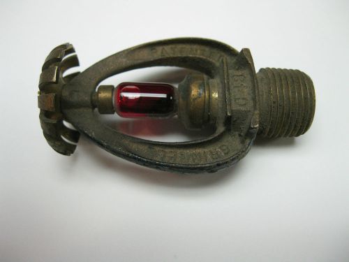 Antique grinnell ceiling fire sprinkler head brass red globe steampunk for sale