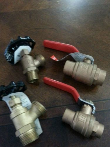 Lot of 4  new valves  2 Proplus Ball Valves 2 boiler drain valves.