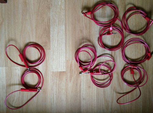 Lot of 9 Pomona 48&#034; red banana to banana test leads