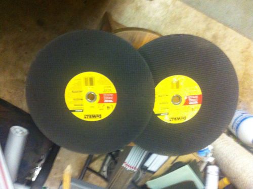 Two DeWalt DW8021 14&#034; x 1/8&#034; x 20mm Metal Cutting High Speed Cut-Off Wheels