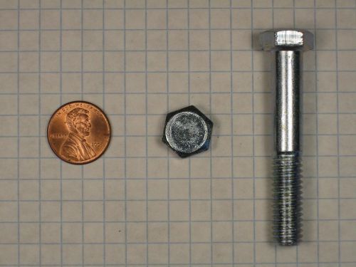 HEX CAP SCREW #(3/8&#034;-16) x 2-1/4&#034; STEEL, GRADE 2, ZINC-PLATED, 1&#034; THREAD LENGTH